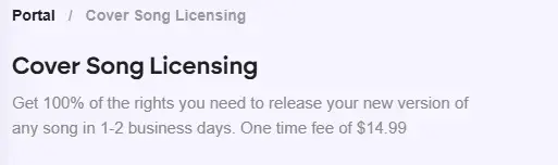 Too Lost Cover Licensing Cost